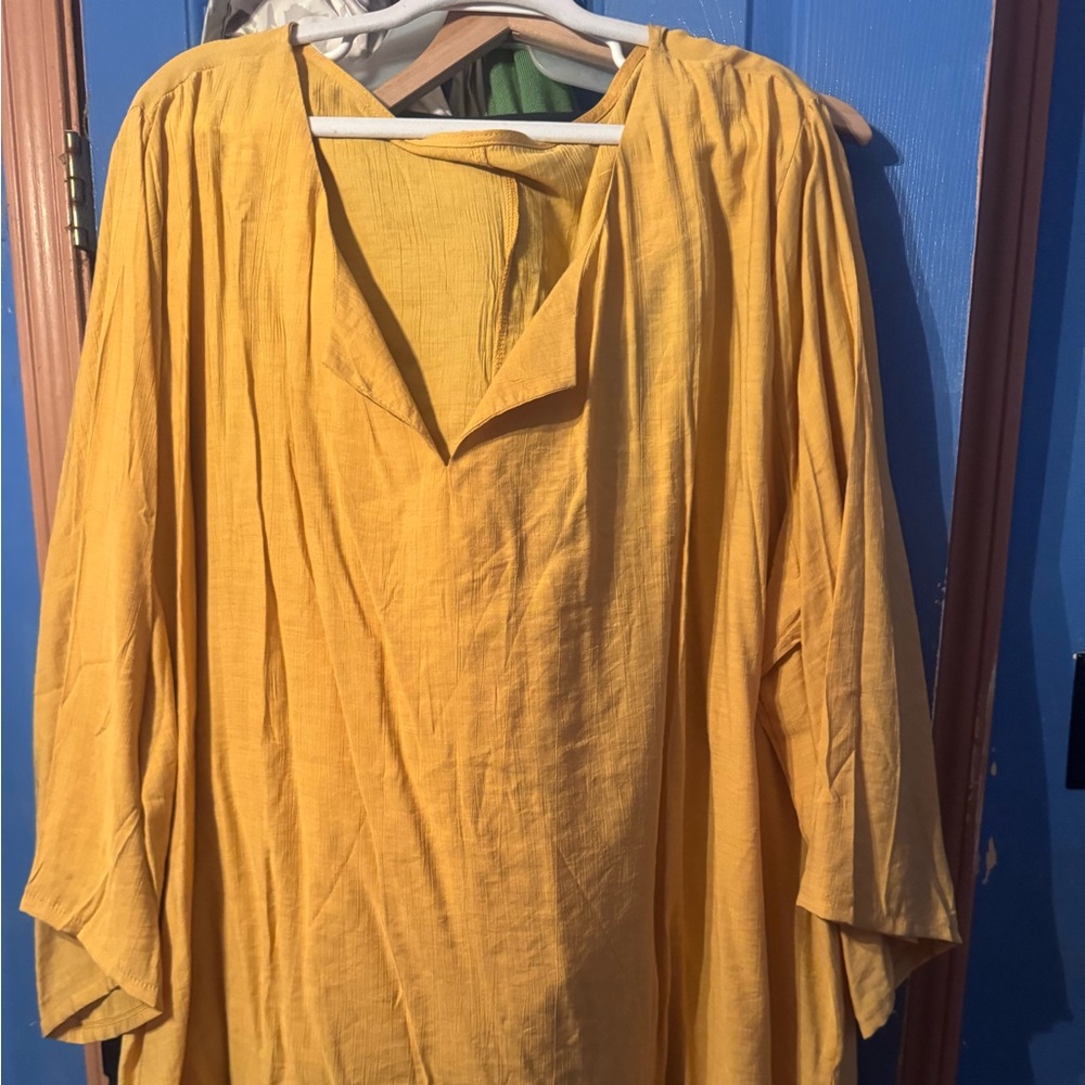SHEIN Yellow Tunic Top